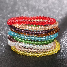Elegant Crystal Beaded Lucky Bracelet Elastic Bangle Women Wedding Jewelry Gifts Bijuteri Bilezik price