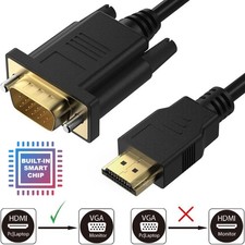 6FT HDMI Male to VGA Male Converter Adapter 1080P Cable for PC Monitor HDTV Roku Computer Converters and Adapters price