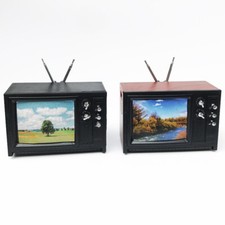 Dollhouse Miniature 1/12 Vintage TV Mini Television Set Furniture Accessories TV Aksesuarları price