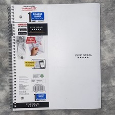 Five Star Spiral Notebook + Study App, 1 Subject, College Ruled Paper White Spiralli Defter price