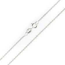 Sterling Silver Diamond Cut Rope Chain Necklace for Children 1mm - 14" inch long Pırlanta Kolye price