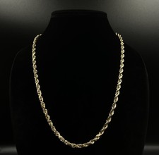 24” 10K Solid Yellow Gold Diamond Cut Rope Chain | 48.93g | 5.5mm | Lobster | Pırlanta Kolye price