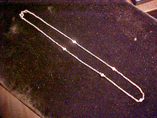 14K White Gold 16" Italian Chain w/5 Diamonds Spaced On It  1/10 Carat TW 3.4gms Pırlanta Kolye price