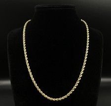 18” 14K Hollow Yellow Gold Diamond Cut Rope Chain | 5.92g | 3.3mm | Lobster | Pırlanta Kolye price