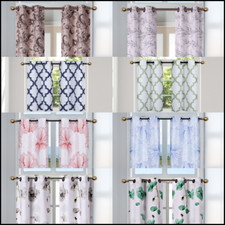 2PC SET Geometric Blackout Lined Window Curtain Grommet Panel Big Flower 36" L Blackout Curtain price