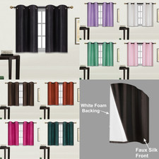 2pc panel Foam Backing Blackout Light Filtering Short Window Curtain D24 Blackout Curtain price