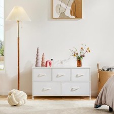 Gray 5 Drawers Dresser for Bedroom Wood Top Organizer Fabric Storage Drawers Dresser price