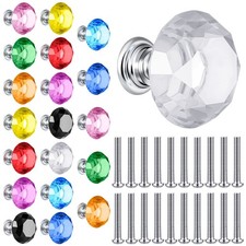 20 Pieces Crystal Cabinet Knobs 30 mm Drawer Pulls Colorful Dresser Knobs Cry... Dresser price