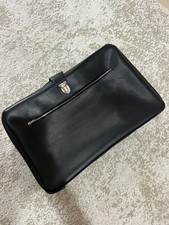 Vintage 1960s 1970s Black Leather Attache Briefcase Document Bag Unisex Briefcase price