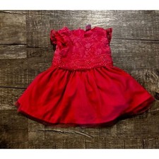 Carter's Baby Girl Red Lace Dress 3 Months Party Holiday Baby Dress price