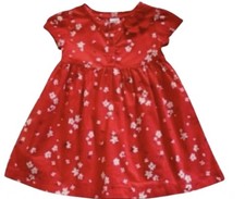 *JUST ONE YOU CARTER'S Dress Red White Daisies Short Sleeves Baby Girl Size 12m Baby Dress price