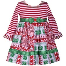 Baby Girls Red and Green Festive Holiday Fair Isle Christmas Party Dress 6-9M Baby Dress price