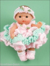 Itty Bitty Dress Up Fashions, 5" baby doll clothes crochet patterns - see pics Baby Dress price
