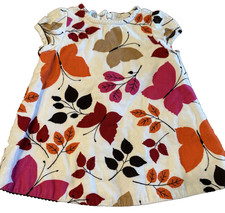 3-6 mo newborn girls BABY GAP Lined Corduroy Dress ~ Fall Leaves Butterflies Baby Dress price
