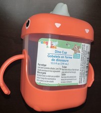Angel Mine Dino Cup Sippy Cup Hard Lid Handles Spill Proof 12.5 oz orange Baby Cup-Sippy Cup price