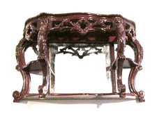 Miniature 1:12 Dark Brown Detailed Side Table With Mirror - NWT (#133) Office Side Table price