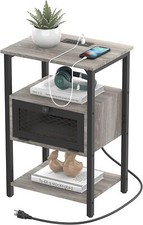 Heavy Duty Nightstand with Charging Station&Drawer Bedroom Side End Beside Table Office Side Table price