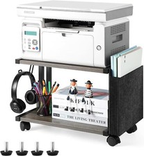 Printer Stand Under Desk Printer Table with Storage & Wheel for Home Office Grey Office Side Table price