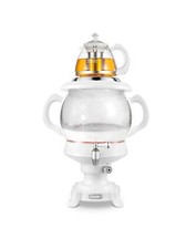 GOLDA INC. 4.5 Liters Glass Samovar, Tea Maker, with Boil-Dry Protection (White) Samovar price