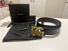 Women Dolce & Gabbana Pearl & Swarovski Crystal DG Logo Belt - Size 100CM-40" Women's Belt price