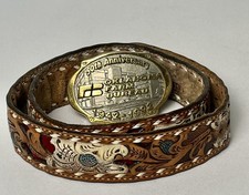 Vtg Nocona Women’s 90s Western Belt W/ 50 Yr OK Farm Bureau Belt Buckle. Size M Women's Belt price