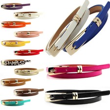Fashion Women Lady Girl Skinny Waist Belt Thin Leather Narrow Waistband Women's Belt price