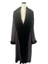 L.S Collection Black Coat Size 3L Long Luxury AUDREY Vibe Wide Faux Fur Collar Long Coat price
