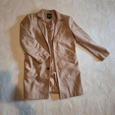 BoohooMAN Tan Overcoat Wool Size Large Men's Coat Button Up Long Coat price