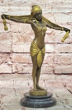 Chiparus Scarf Dancer Signed Bronze Marble Art Ballet Russe Folies Bergere Gift Armchair & Bergere price