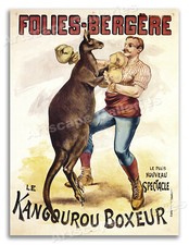 Folies Bergere 1897 Kangaroo Boxer Vintage French Art Poster - 24x32 Armchair & Bergere price
