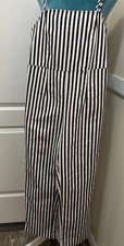 Urban Outfitters Black & White Striped Spaghetti Strap Jumpsuit Overalls M Women's Jumpsuit and Dungarees price