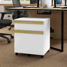 File Cabinet, Printer Stand with 2 Drawers and 5 Wheels, White Wood Grain Filing Cabinet price