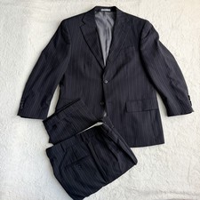 Oscar De La Renta Freedom Suit 2pc Mens 40S 100% Wool Striped Pleated Cuffed 32W Men's Suit price