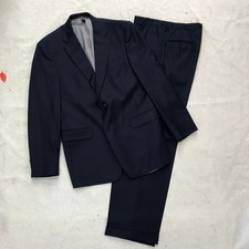 Hart Schaffner Marx Navy Wool Suit Subtle Stripe 41R Pleated Pants 33x31 Men's Suit price