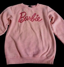 Pink Barbie Girls Sweatshirt Sparkly Glitter Letters Sz 10 Girls' Sweatshirt price