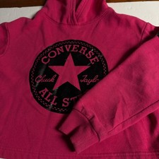 Converse Kids Girls Pink Hoodie Crop Sweatshirt Pullover  Chuck Taylor All Star Girls' Sweatshirt price