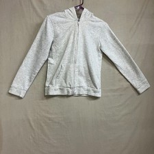 PUMA Sweatshirt Hoodie Kids Girls Large Gray Fleece Zip Up Lined Long Sleeves Girls' Sweatshirt price
