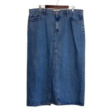 Abercrombie & Fitch Jean Skirt Womens 34 18 Blue Denim High Rise Maxi High Slit Jeans / Denim Skirt price