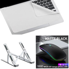 Wireless RGB Mouse Pad Laptop Stand Set Ergonomic Desk Accessories 3PCS . Desk Pad Set price