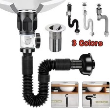 Black Universal Sink Drain Pipe Set Retractable Deodorant Sewer Drainage Water Sink price