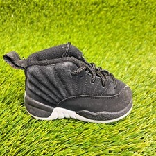Nike Air Jordan 12 Retro Baby Size 4C Black Walking Basketball Shoes Sneakers Baby Shoes price