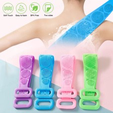 Silicone Bath Towel Rub Body Brush Shower Pull Back Strip Scrubber Exfoliating Bath Towel price
