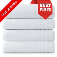 White Bath Towels -  1 pc | 30"x60", 600 GSM Towels for Bathroom Ultra Plush Bath Towel price