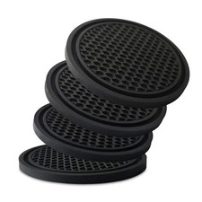 Car Cup Holder Coaster 4 Pack - Non Slip & Shockproof,Flexible PVC Rubber Black Coaster price