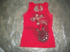 womens red tank.guitar.Rocker.size small Girls' Tank Top price