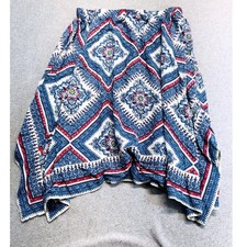 Cato Girls Skirt Kids L 14/16 Blue Medallion Print Handkerchief Hem Boho Flowy Girls' Skirt price