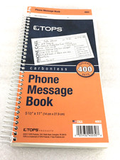 TOPS Phone Message Forms Book Carbonless Duplicate 2.75 x 5 Inches 400 Sets p... Pre-printed Forms & Notebooks price