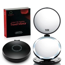 10X MAGNIFYING 1X true View  LED LIGHTED Makeup Travel Mirror Compact Makeup Mirror price
