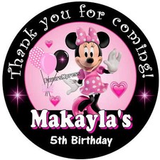 MINNIE MOUSE PINK BIRTHDAY PARTY FAVORS STICKERS LABELS for YOUR FAVORS Birthday & Party price