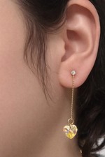 Luxury Swarovski Crystal Heart Drop Earrings Gold Tone Rhodium Plated Jewelry Swarovski Earrings price